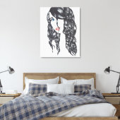 Sharpie Girl Stretched Canvas Print (Medium) Leinwanddruck (Insitu (Schlafzimmer))