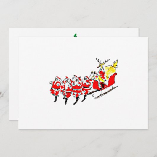 Sharpie Santas Weihnachtskarte Feiertagskarte (Vorne/Hinten)
