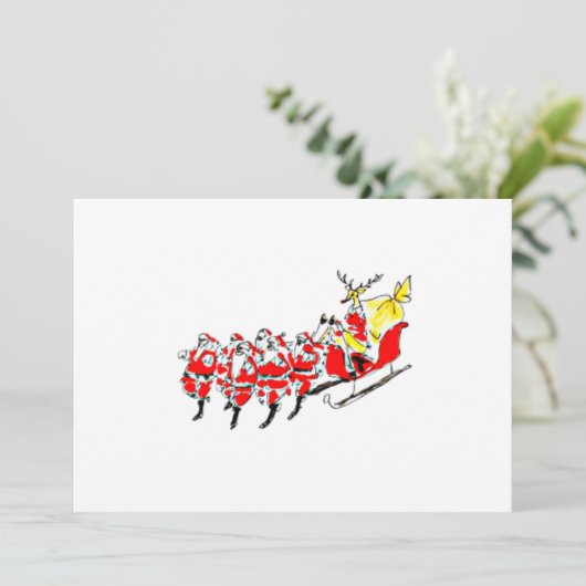 Sharpie Santas Weihnachtskarte Feiertagskarte (Stehend Vorderseite)