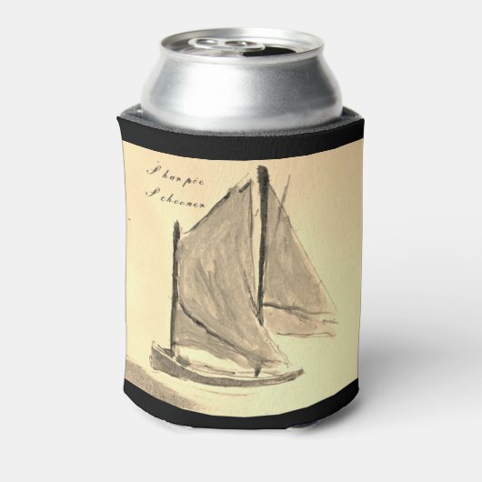 Sharpie Schooner Sailboat - Getränkemarke kühler Dosenkühler (Kanne Rückseite)