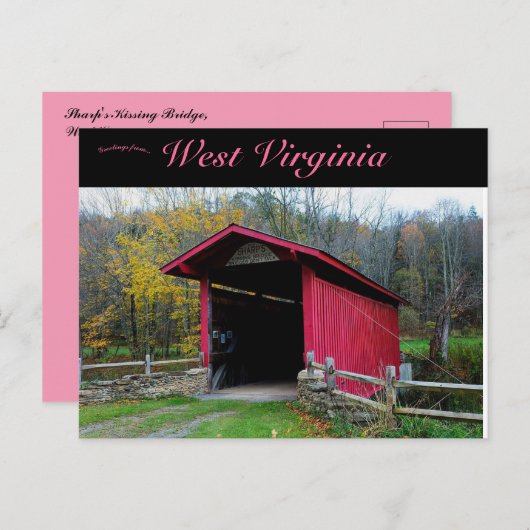 Sharps Kissing Bridge West Virginia Postkarte (Vorne/Hinten)