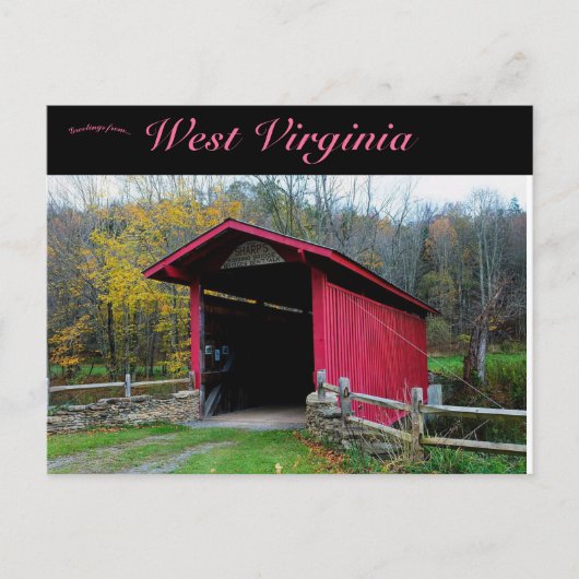 Sharps Kissing Bridge West Virginia Postkarte (Vorderseite)