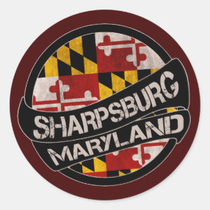 Sharpsburg Maryland Fahnengrundel-Aufkleber Runder Aufkleber