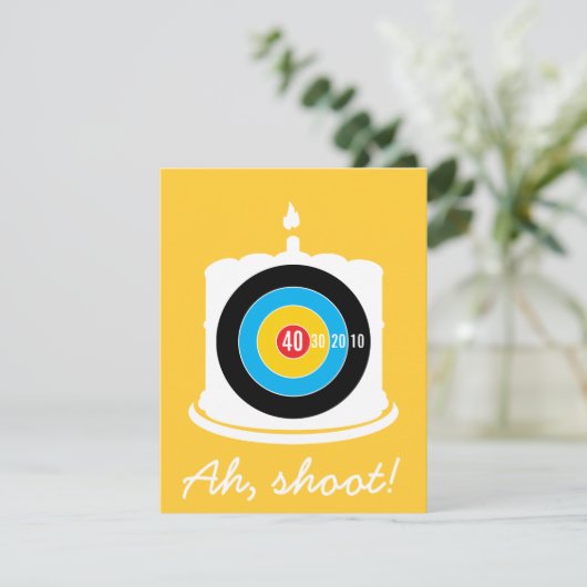 Sharpshooter's 40. Geburtstag - Dart Einladung (Stehend Vorderseite)