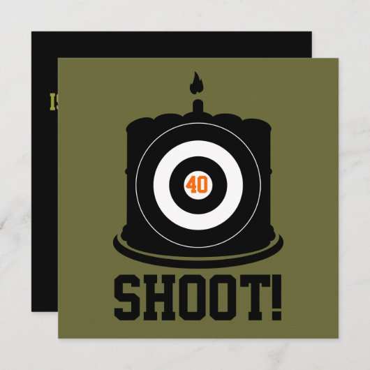 Sharpshooter's 40. Geburtstag - Jagd Einladung (Vorne/Hinten)