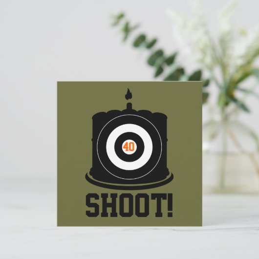 Sharpshooter's 40. Geburtstag - Jagd Einladung (Stehend Vorderseite)