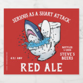 Shart Attack Funny Toilet Shark Bierflaschenetikett (Einzelnes Label)