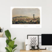 Shasta, CA Panoramic Map - 1856 Poster (Heimbüro)