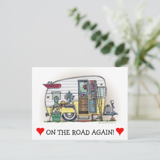 Shasta Camper Trailer Postkarte (Stehend Vorderseite)