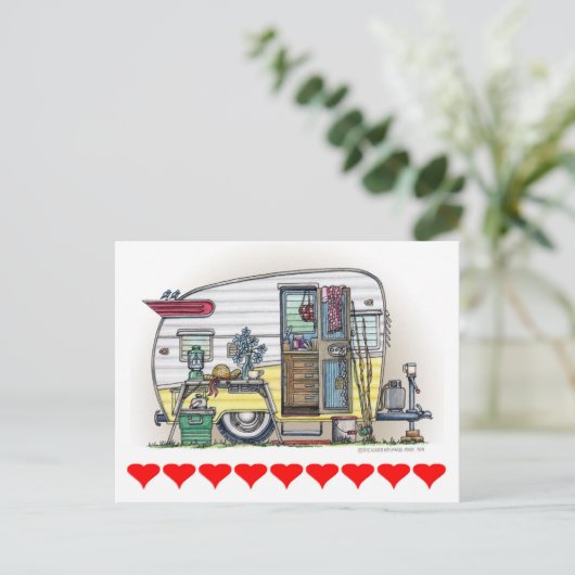 Shasta Camper Trailer Postkarte (Stehend Vorderseite)