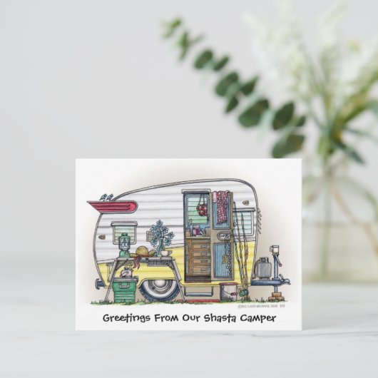 Shasta Camper Trailer RV Postkarten (Stehend Vorderseite)