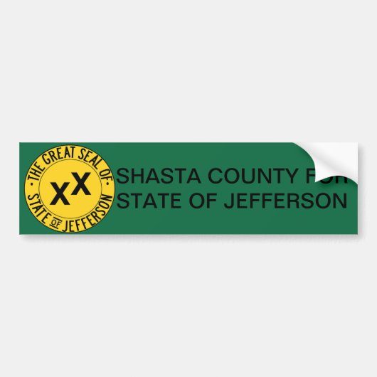 Shasta County für Staat von Jefferson-Stoßdämpfer Autoaufkleber (Vorne)