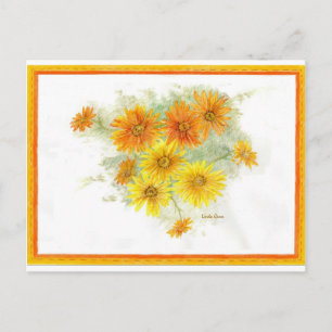 Shasta Daisies nach dem Regen Postkarte