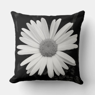 Shasta Daisy 04 - Schwarz und Weiß Kissen