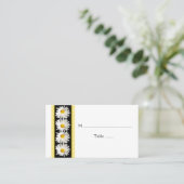 Shasta Daisy Black Gold Wedding Platzkarten (Stehend Vorderseite)