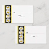 Shasta Daisy Black Gold Wedding Platzkarten (Vorne/Hinten)