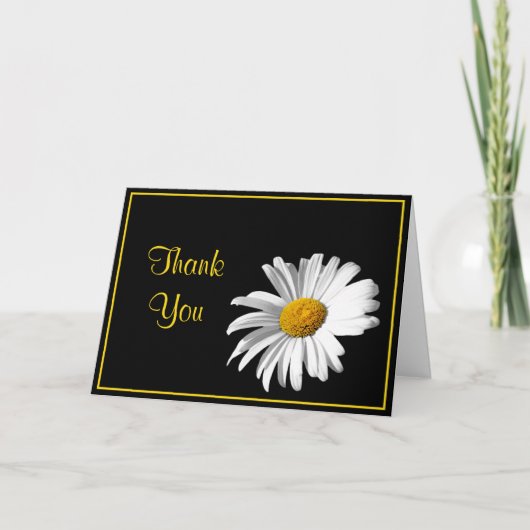Shasta Daisy Black Gold Wedding Vielen Dank Dankeskarte (Vorderseite)