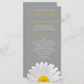 Shasta Daisy Blume Yellow Gray Wedding Program Programm (Vorne/Hinten)