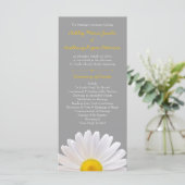 Shasta Daisy Blume Yellow Gray Wedding Program Programm (Stehend Vorderseite)