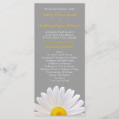 Shasta Daisy Blume Yellow Gray Wedding Program Programm (Vorderseite)