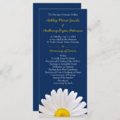 Shasta Daisy Blume Yellow Navy Hochzeitsprogramm Programm (Vorne/Hinten)