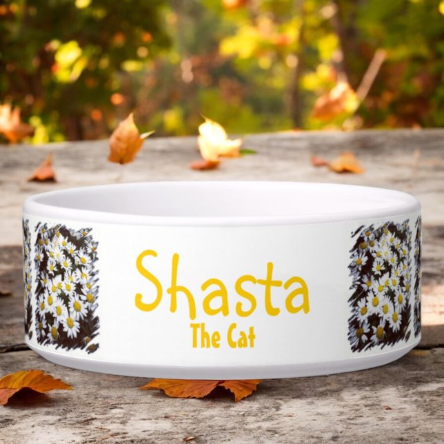 Shasta Daisy Bundles Fotovorlage Napf (Daisy pattern around the entire bowl front template text)