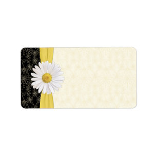 Shasta Daisy Floral Wedding Blank Address Labels Adressaufkleber