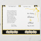 Shasta Daisy Floral Wedding Program (Vorne/Hinten)