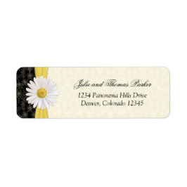 Shasta Daisy Floral Wedding Return Address Label
