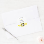 Shasta Daisy Gold Black Personalisiert Wedding Runder Aufkleber (Umschlag)