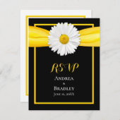 Shasta Daisy mit der Yellow Ribbon Response Card RSVP Karte (Vorne/Hinten)
