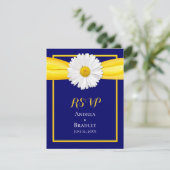 Shasta Daisy mit der Yellow Ribbon Response Card RSVP Karte (Stehend Vorderseite)