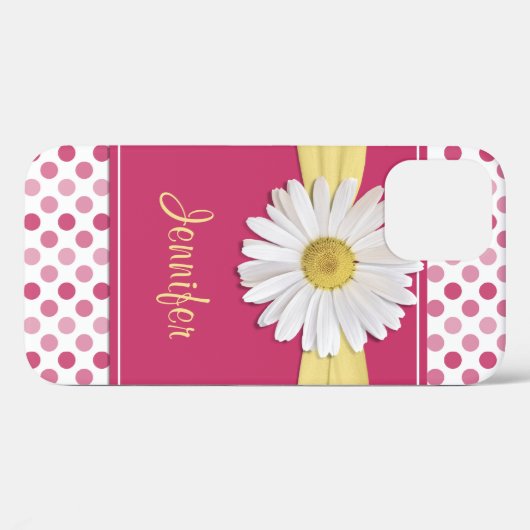 Shasta Daisy Pink Polka Dot Case-Mate iPhone Hülle (Rückseite (Horizontal))