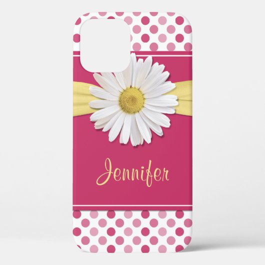 Shasta Daisy Pink Polka Dot Case-Mate iPhone Hülle (Rückseite)