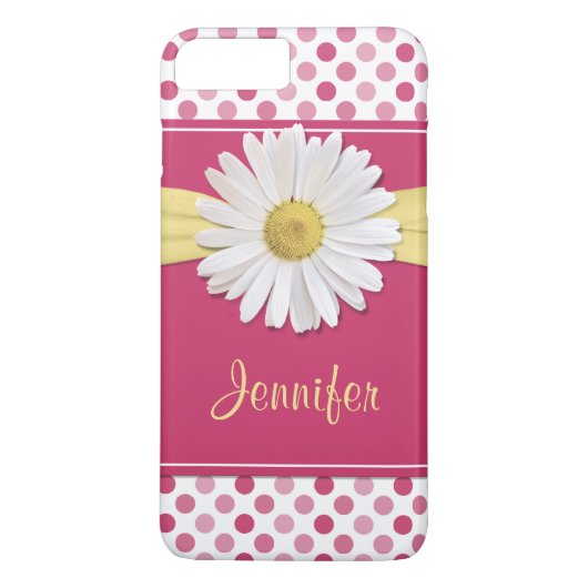 Shasta Daisy Pink Polka Dot iPhone 6 Fall Case-Mate iPhone Hülle (Rückseite)