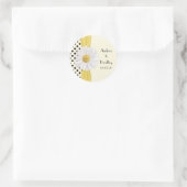 Shasta Daisy Polka Dot Personalisiert Wedding Runder Aufkleber (Tasche)