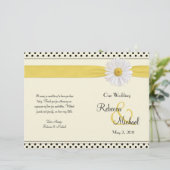 Shasta Daisy Polka Dot Wedding Program (Stehend Vorderseite)