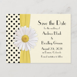 Shasta Daisy Polka Dot Wedding Save the Date Ankündigungspostkarte