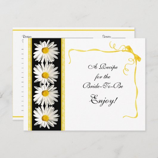 Shasta Daisy Rezept Karte für die Braut (Vorne/Hinten)