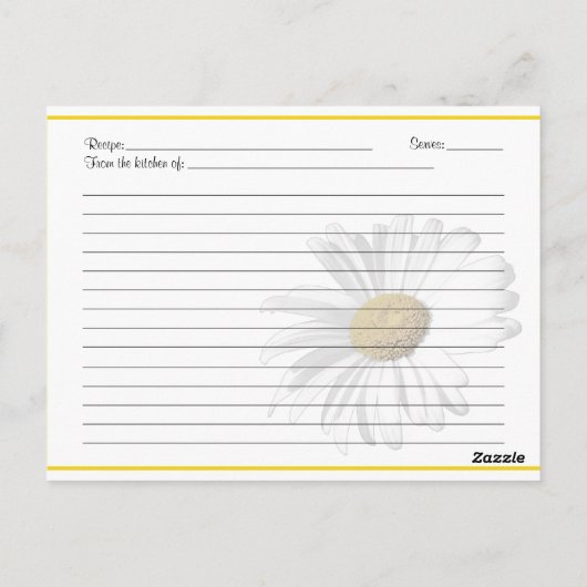 Shasta Daisy Rezept Karte für die Braut (Rückseite)