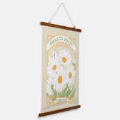 Shasta Daisy Seed Packet Hanging Tapestry Wandteppich Mit Holzrahmen (Gewinkelt)