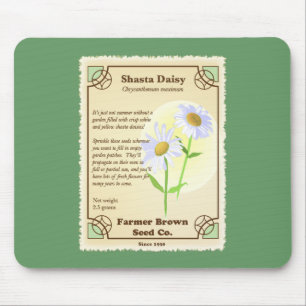 Shasta Daisy Seed Packet Mousepad