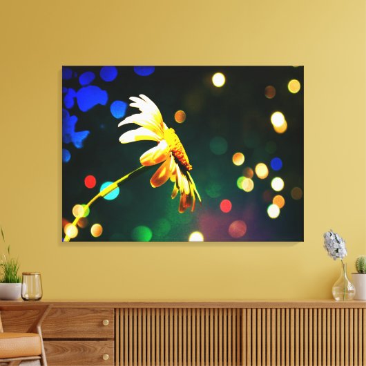 Shasta Daisy Sparkle Wrapped Canvas Leinwanddruck (Insitu (Wohnzimmer))