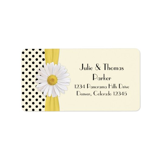 Shasta Daisy Wedding Address Labels Adressaufkleber (Vorne)