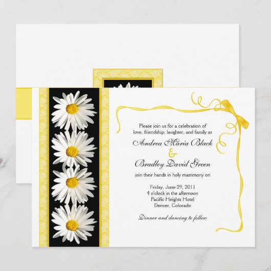 Shasta Daisy Wedding Einladung (Vorne/Hinten)