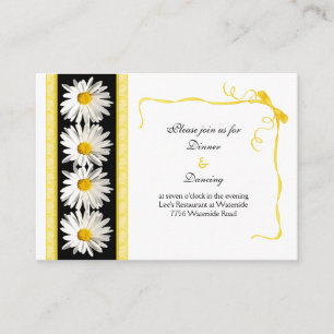 Shasta Daisy Wedding Reception Card Begleitkarte