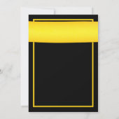 Shasta Daisy Yellow Ribbon Black Wedding Einladung (Rückseite)