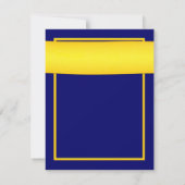 Shasta Daisy Yellow Ribbon Navy Blue Wedding Save The Date (Rückseite)