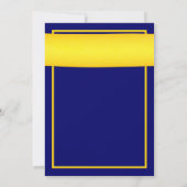 Shasta Daisy Yellow Ribbon Navy Einladung zur Hoch (Rückseite)