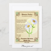 Shasta Gänseblümchen-Samen-Paket Einladung (Vorne/Hinten)